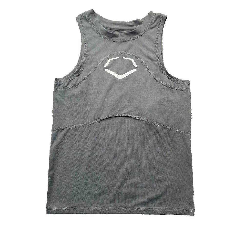 EvoShield Chest Guard Crew Neck Shirt Sleeveless Youth Boy's Size Large Gray